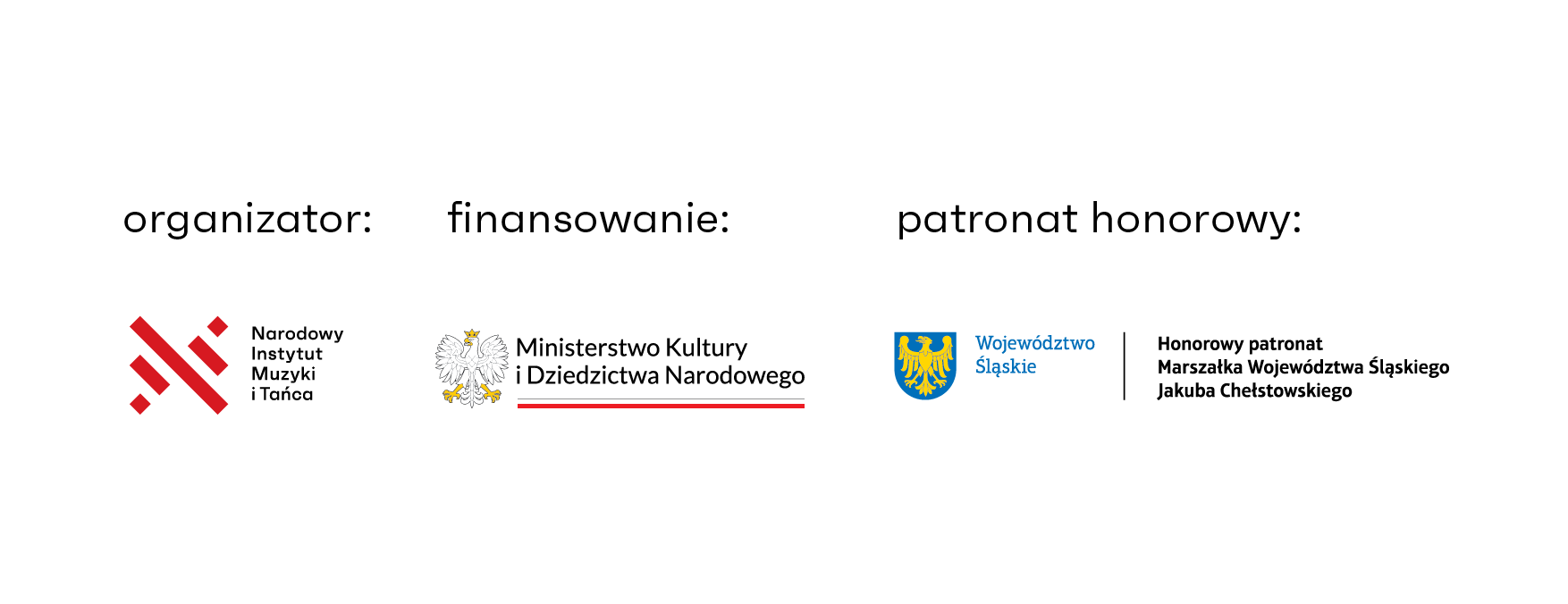 Logotypy organizatorów: NIMiT, MKiDN, Marszałek Województwa Śląskiego