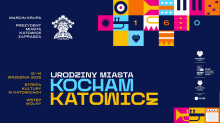 grafika przedstawiająca urodziny miasta KOCHAM KATOWICE 2025