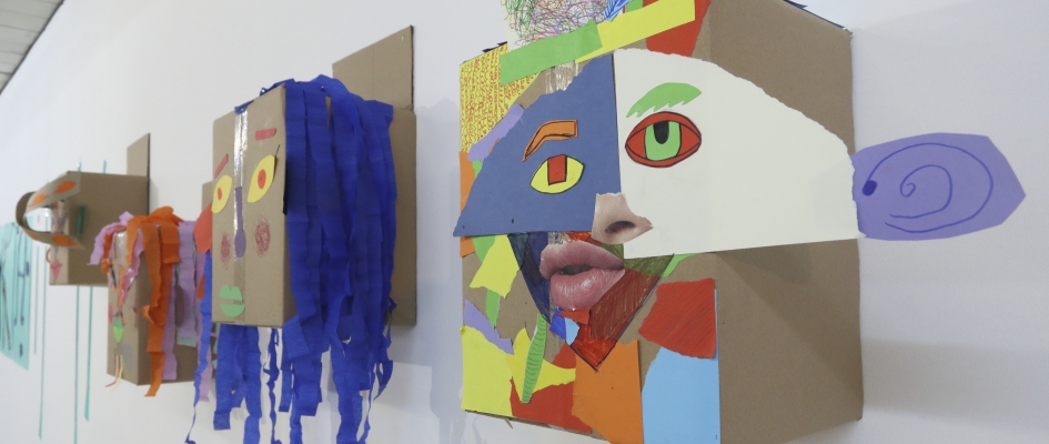 papierowe maski wykonane przez dzieci