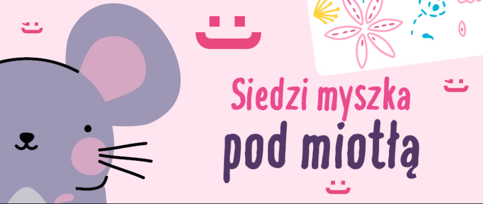 grafika artystyczna przedstawiająca narysowaną mysz na różowym tle 